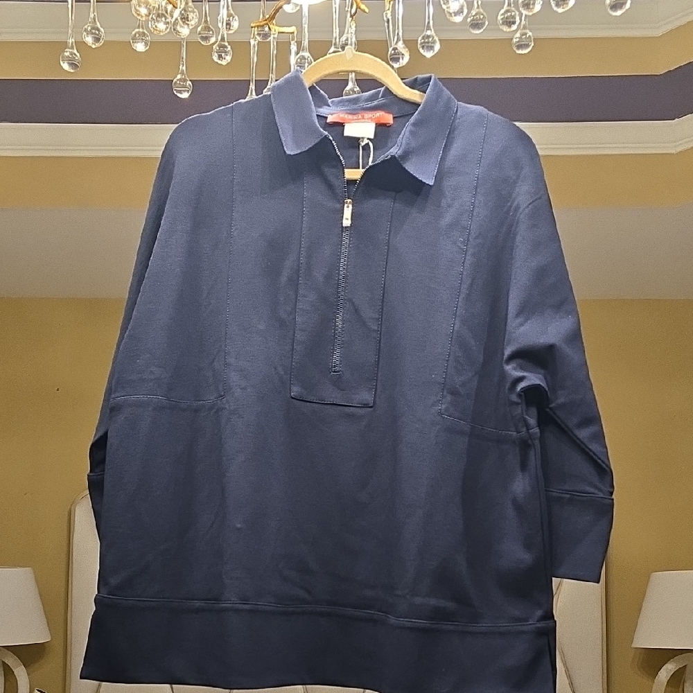 Marina Rinaldi Navy Blue Sweatshirt Oversized